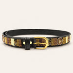Bild in Galerieansicht laden, Ceinture en perles et cuir Gigi Golden