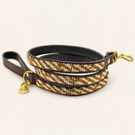Afbeelding laden in galerijweergave, Laisse pour chien en perles et cuir Gigi Sahara