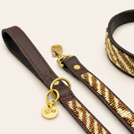 Afbeelding laden in galerijweergave, Laisse pour chien en perles et cuir Gigi Sahara