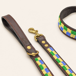 Afbeelding laden in galerijweergave, Laisse pour chien en perles et cuir Gigi Riviera