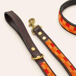 Afbeelding laden in galerijweergave, Laisse pour chien en perles et cuir Gigi Paprika