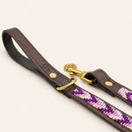 Afbeelding laden in galerijweergave, Laisse pour chien en perles et cuir Gigi Lilac