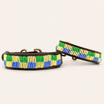 Bild in Galerieansicht laden, Collier pour chien en perles et cuir Gigi Riviera