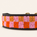 Afbeelding laden in galerijweergave, Collier pour chien en perles et cuir Gigi Madelaine