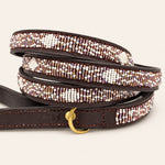 Charger l'image dans la galerie, Laisse pour chien en perles et cuir Gigi Violette