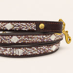 Charger l'image dans la galerie, Laisse pour chien en perles et cuir Gigi Violette