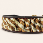 Afbeelding laden in galerijweergave, Collier pour chien en perles et cuir Gigi Sahara