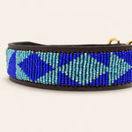 Afbeelding laden in galerijweergave, Collier pour chien en perles et cuir Gigi Azure