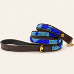 Afbeelding laden in galerijweergave, Laisse pour chien en perles et cuir Gigi Azure