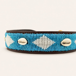 Afbeelding laden in galerijweergave, Collier pour chien en perles et cuir Gigi Blue Shell