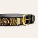 Bild in Galerieansicht laden, Ceinture en perles et cuir Gigi Golden