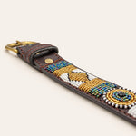 Afbeelding laden in galerijweergave, Ceinture en perles et cuir Gigi Scottie