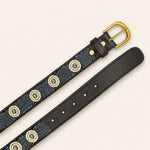 Afbeelding laden in galerijweergave, Ceinture en perles et cuir Gigi Silver