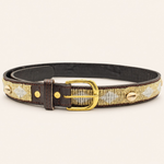 Afbeelding laden in galerijweergave, Ceinture en perles et cuir Gigi Golden Shell