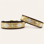 Afbeelding laden in galerijweergave, Collier pour chien en perles et cuir Gigi Golden Shell