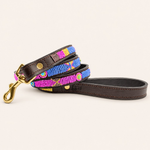 Afbeelding laden in galerijweergave, Laisse pour chien en perles et cuir Gigi Olga