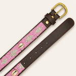 Afbeelding laden in galerijweergave, Ceinture en perles et cuir Gigi Pink Shell