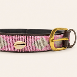 Afbeelding laden in galerijweergave, Ceinture en perles et cuir Gigi Pink Shell