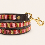 Afbeelding laden in galerijweergave, Laisse pour chien en perles et cuir Gigi Valhia