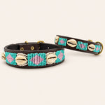 Afbeelding laden in galerijweergave, Collier pour chien en perles et cuir Gigi Seashell