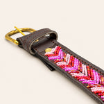 Afbeelding laden in galerijweergave, Ceinture en perles et cuir Gigi Themba