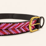 Afbeelding laden in galerijweergave, Ceinture en perles et cuir Gigi Themba