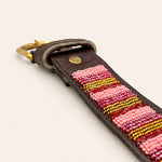 Afbeelding laden in galerijweergave, Ceinture en perles et cuir Gigi Valhia