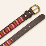 Afbeelding laden in galerijweergave, Ceinture en perles et cuir Gigi Valhia