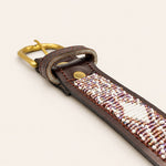 Afbeelding laden in galerijweergave, Ceinture en perles et cuir Gigi Violette