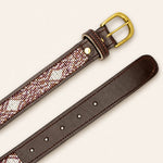 Afbeelding laden in galerijweergave, Ceinture en perles et cuir Gigi Violette