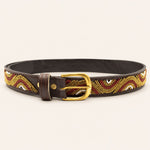 Afbeelding laden in galerijweergave, Ceinture en perles et cuir Gigi Wavy