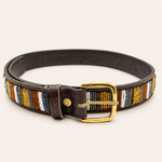 Afbeelding laden in galerijweergave, Ceinture en perles et cuir Gigi Titan