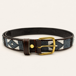 Load image into Gallery viewer, Ceinture en perles et cuir Gigi B&W