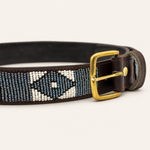 Load image into Gallery viewer, Ceinture en perles et cuir Gigi B&W