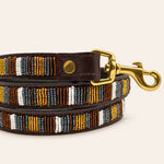 Afbeelding laden in galerijweergave, Laisse pour chien en perles et cuir Gigi Titan