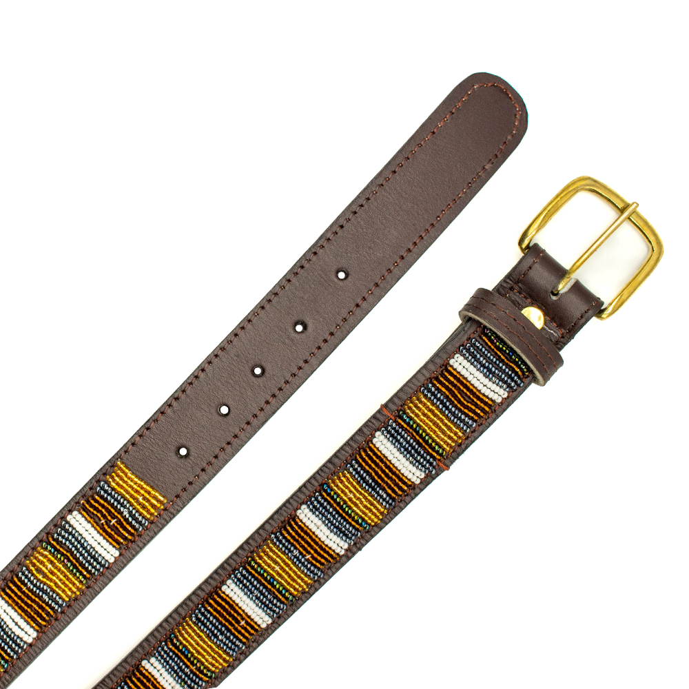Ceinture en perles et cuir Gigi Titan
