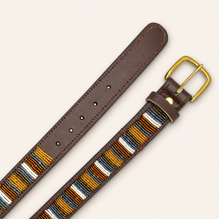 Ceinture en perles et cuir Gigi Titan