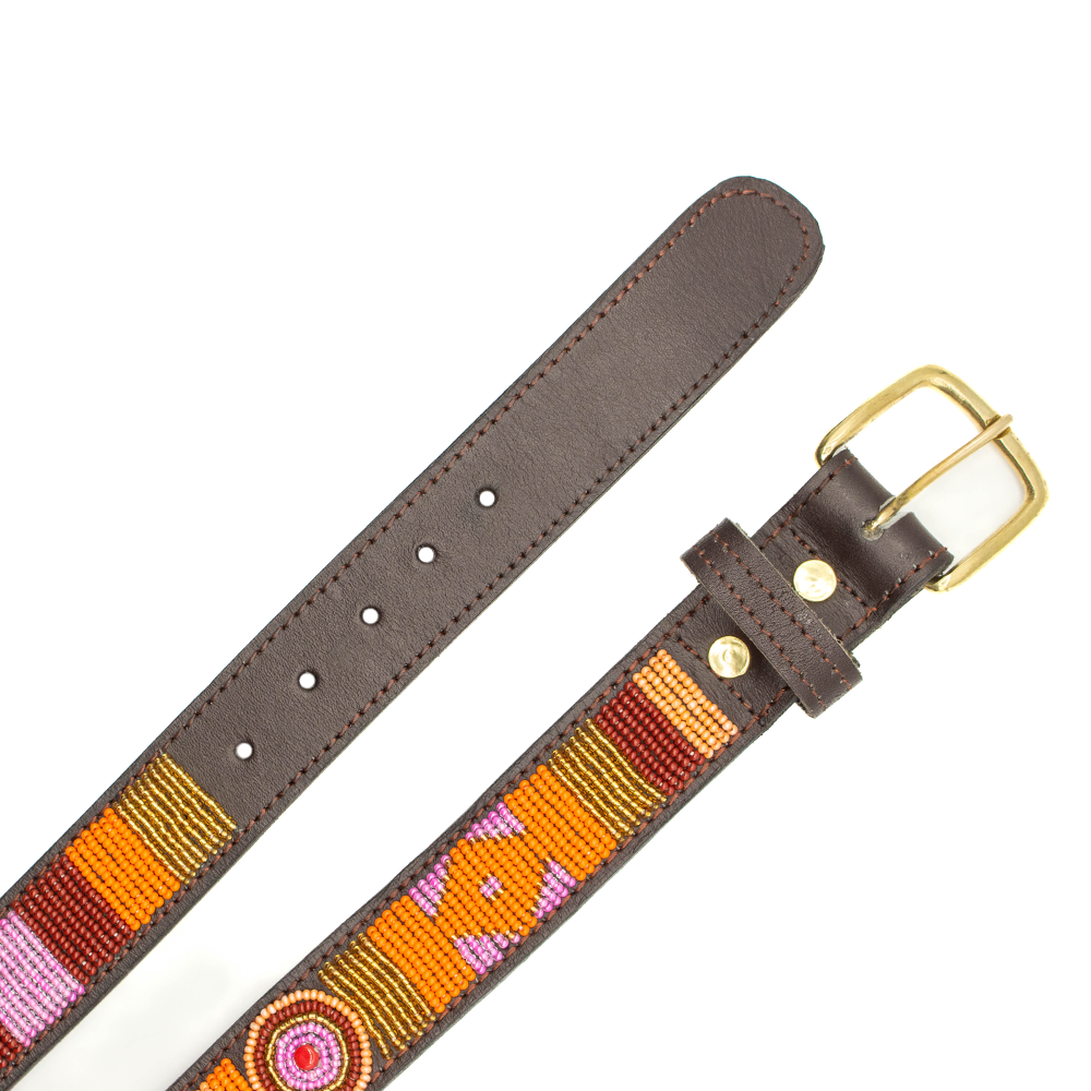 Ceinture en perles et cuir Gigi Vini
