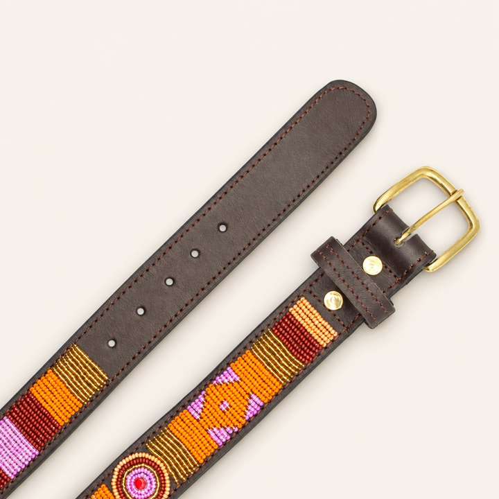 Ceinture en perles et cuir Gigi Vini