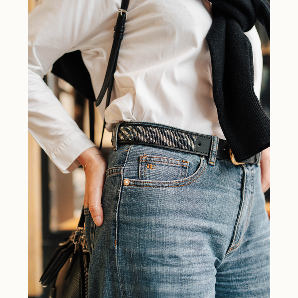 Ceinture en perles et cuir Gigi Zenya