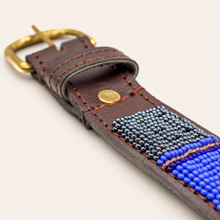 Ceinture en perles et cuir Gigi Chapka
