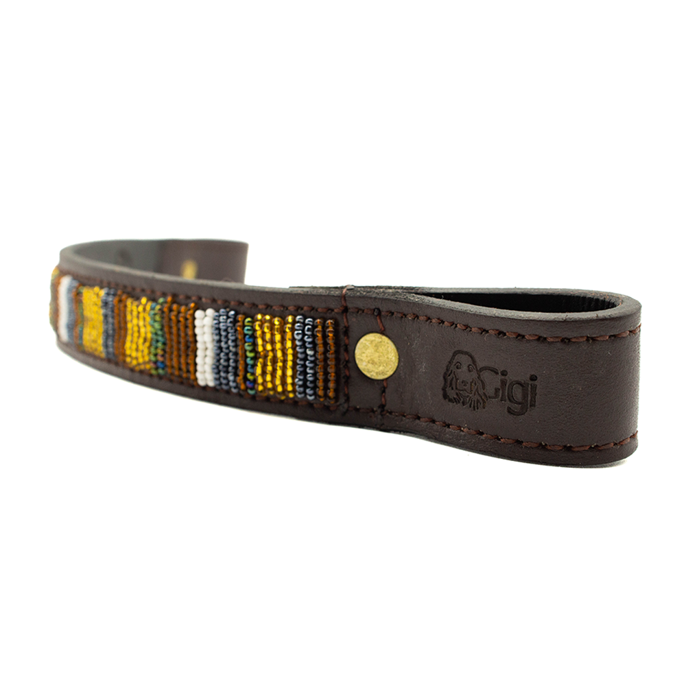 Frontal cheval en perles et cuir Gigi Titan