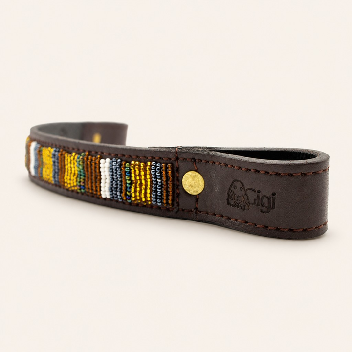 Frontal cheval en perles et cuir Gigi Titan