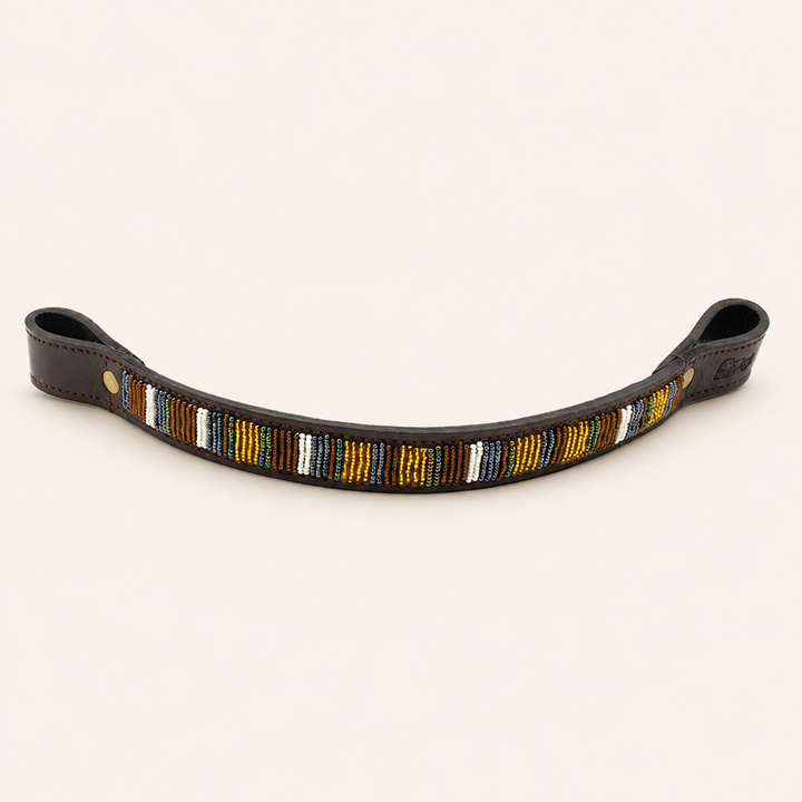 Frontal cheval en perles et cuir Gigi Titan