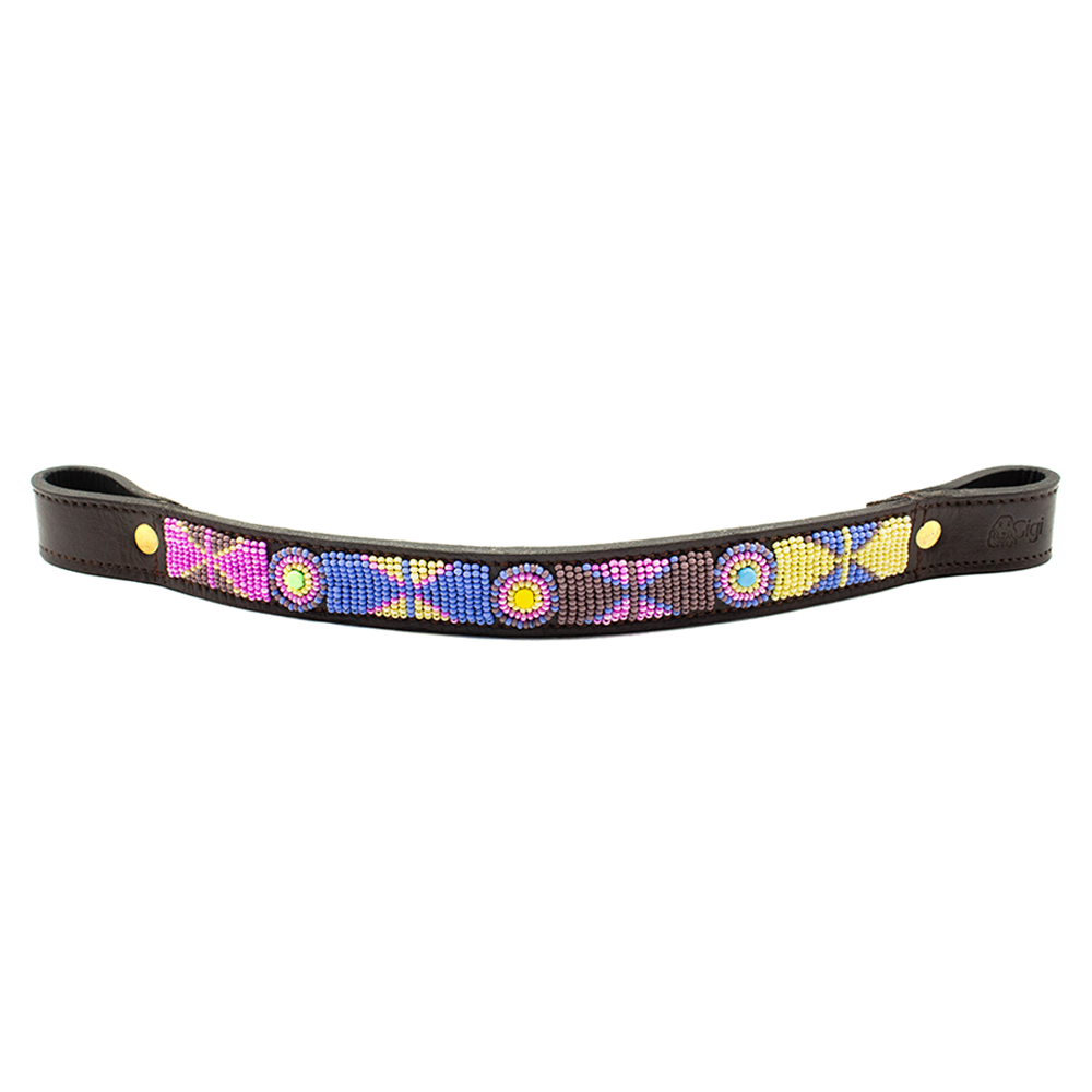 Frontal cheval en perles et cuir Gigi Olga