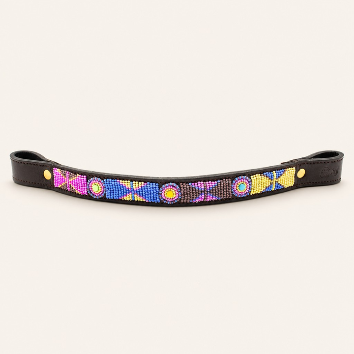 Frontal cheval en perles et cuir Gigi Olga
