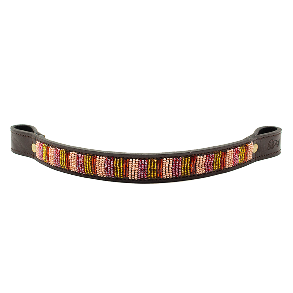 Frontal cheval en perles et cuir Gigi Valhia
