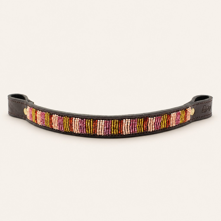 Frontal cheval en perles et cuir Gigi Valhia