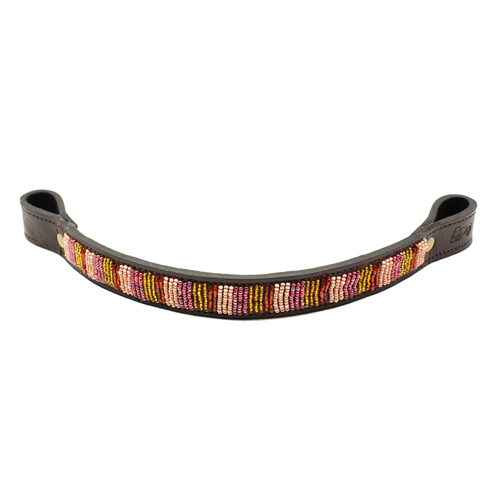 Frontal cheval en perles et cuir Gigi Valhia
