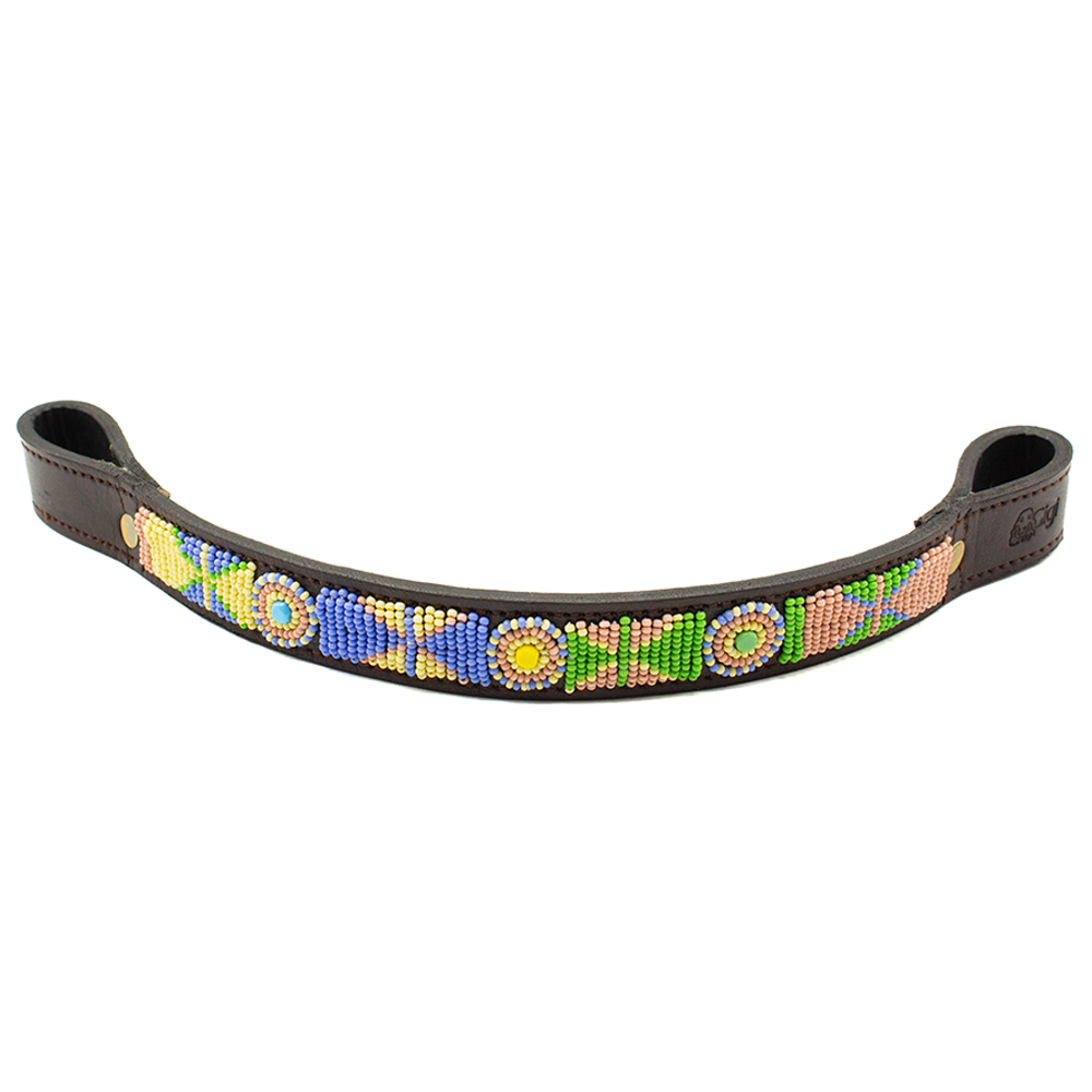 Frontal cheval en perles et cuir Gigi Charlie